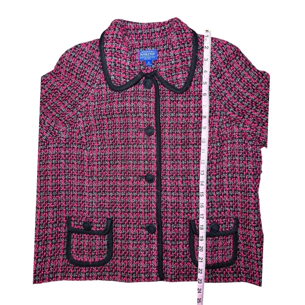 Pendleton Wool Blazer Women Size 18 Petite Pink Black  Blend Jacket - Picture 6 of 7